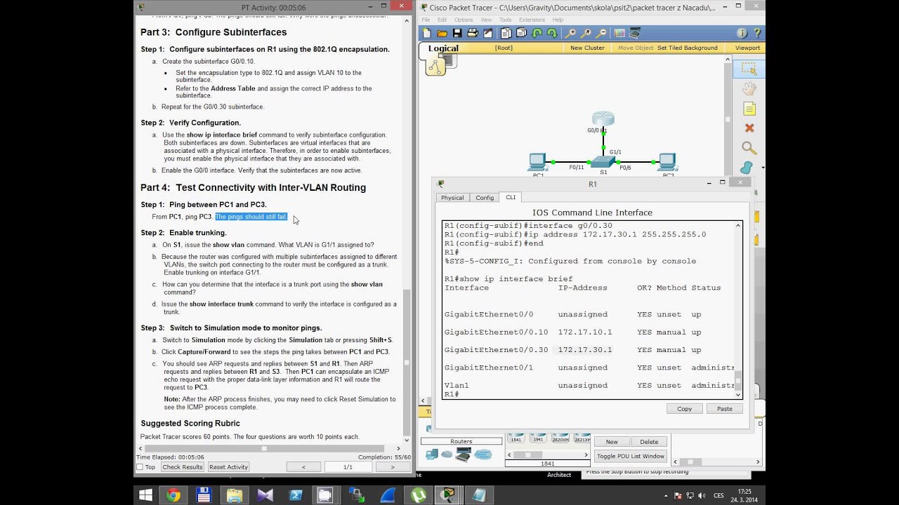 packet tracer exercise